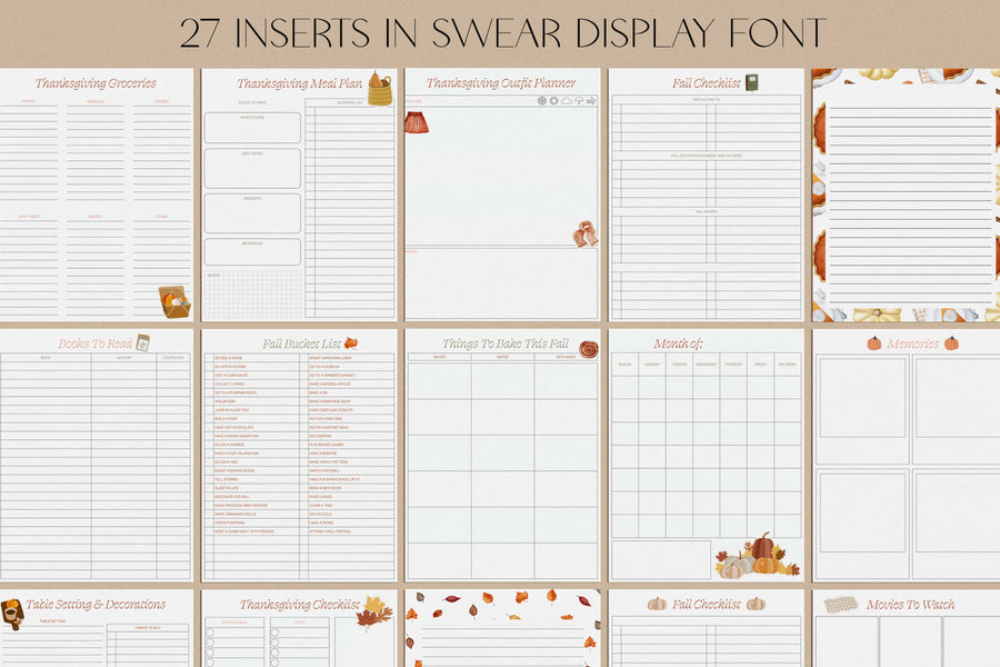 Thanksgiving + Fall Inserts