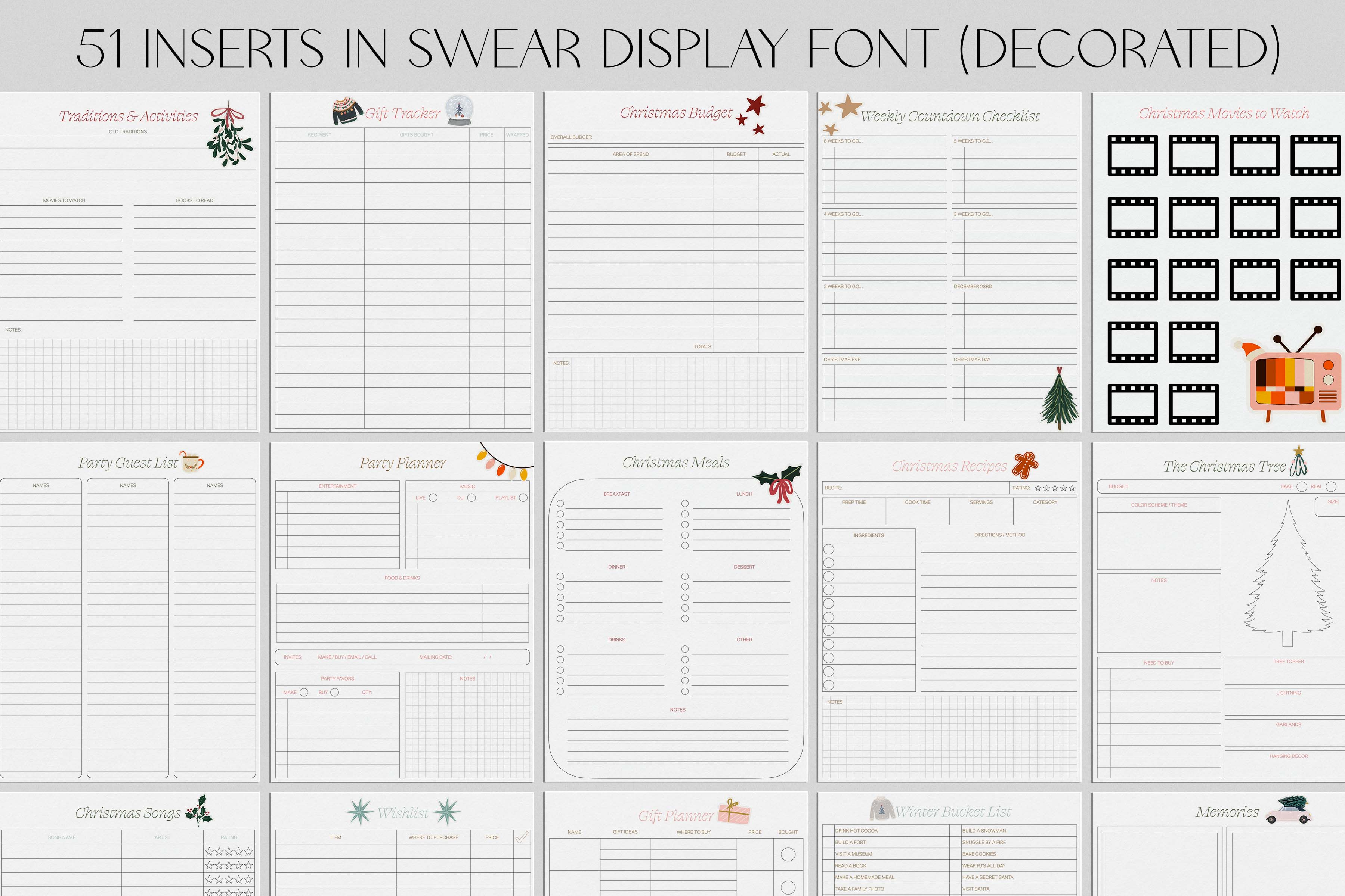 Christmas + Winter Inserts