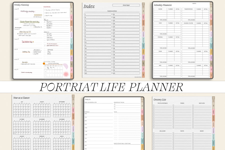 Undated Life Portrait Planner July Start