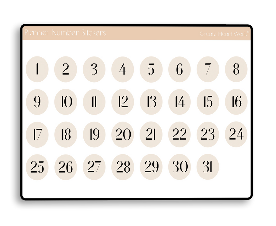 Planner Number Stickers