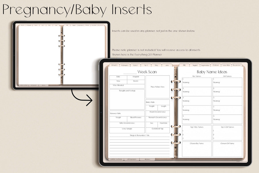 Pregnancy / Baby Inserts