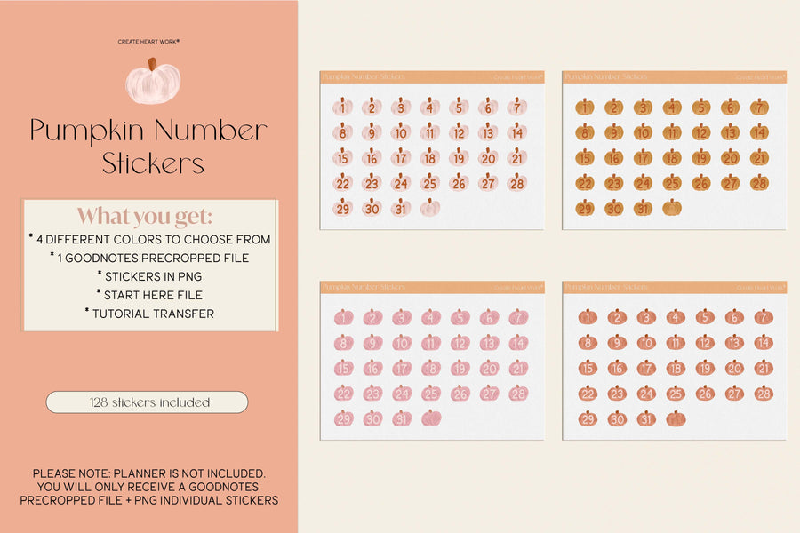 Pumpkin Number Stickers