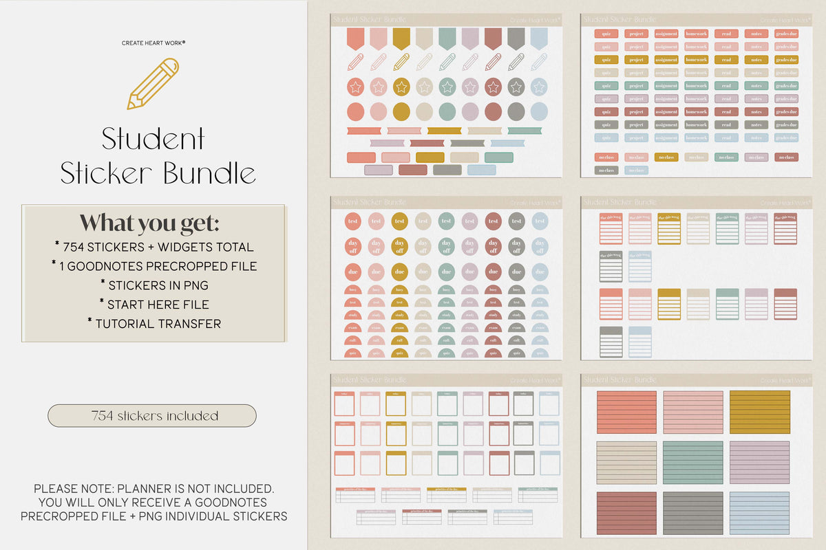 Student Sticker Bundle – Create Heart Work