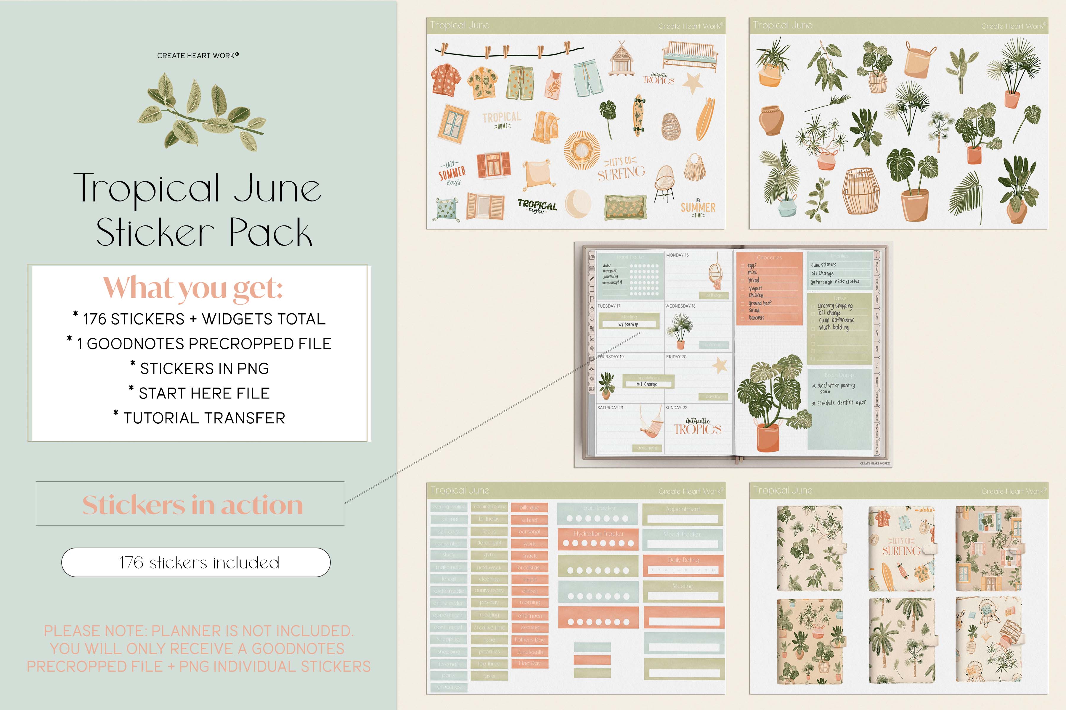 Tropical June Stickers – Create Heart Work