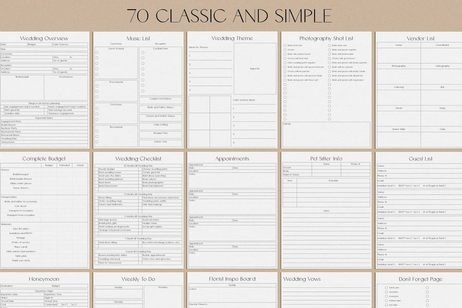 Wedding Inserts