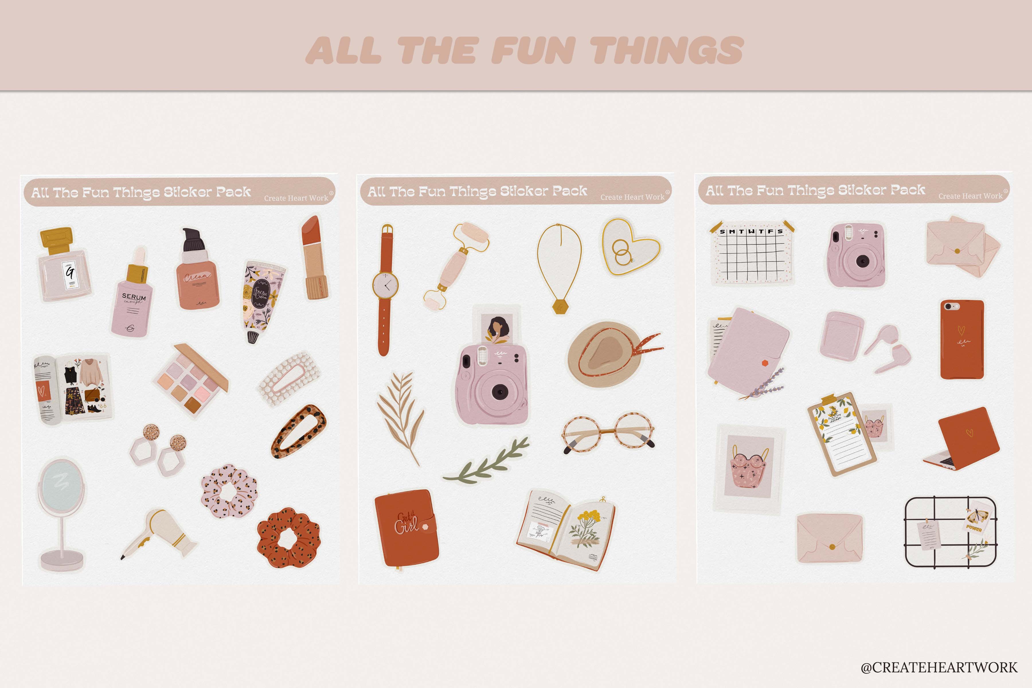 Funbot Sticker Pack All the Fun Things Sticker Pack – Create Heart Work