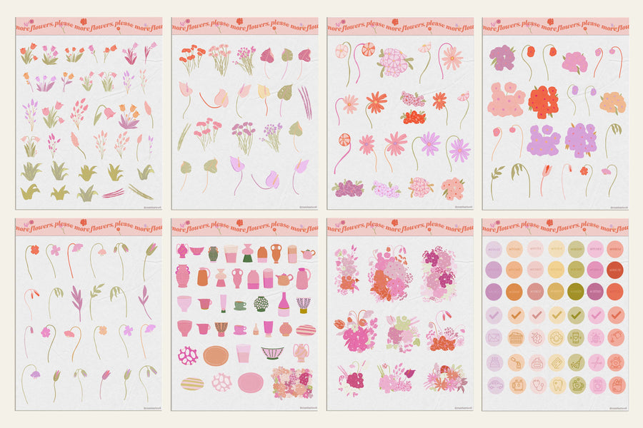 2023 More Flowers, Please Sticker Book