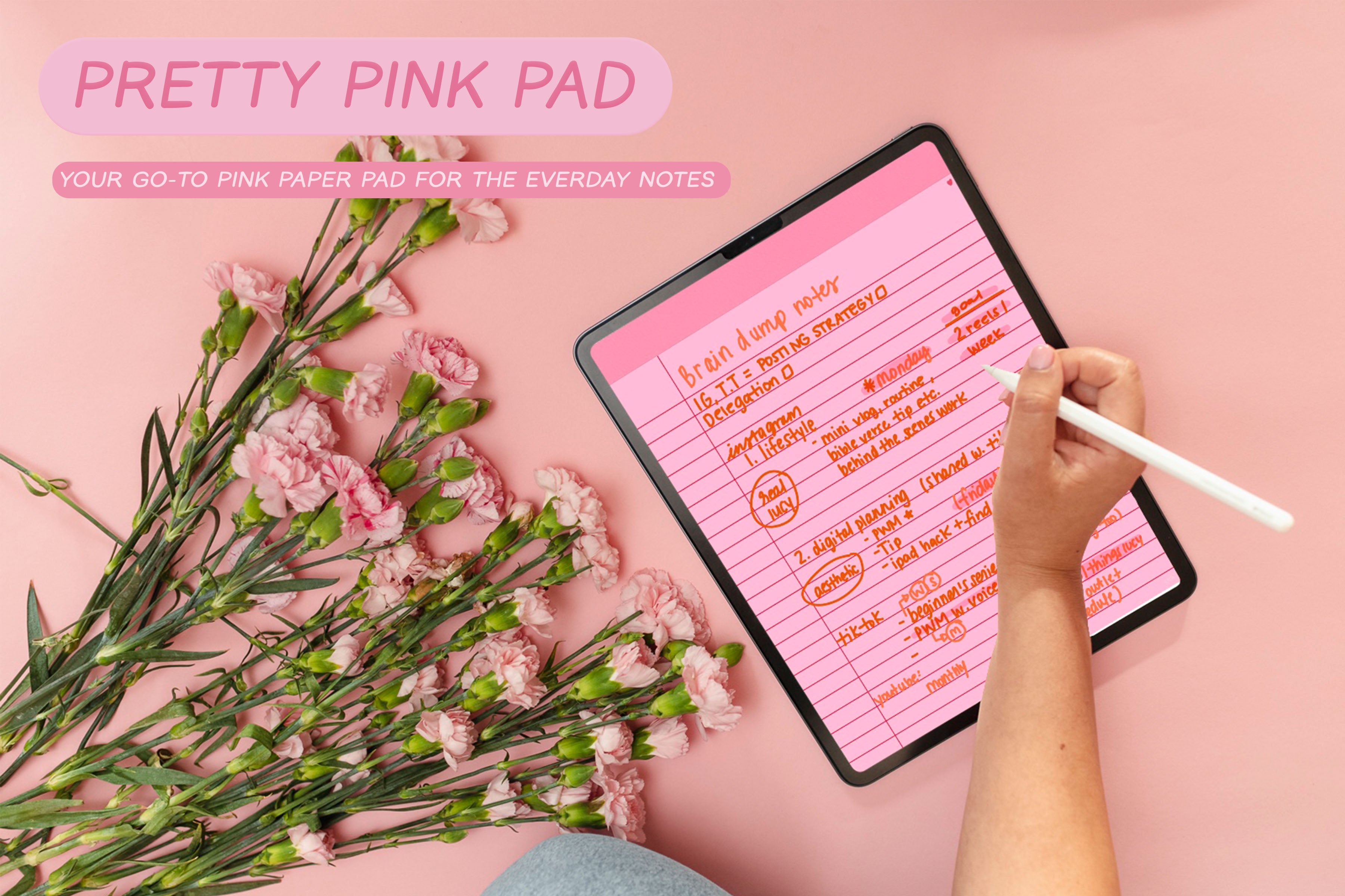 Pretty Pink Pad - Everyday (tear off) digital pink pad